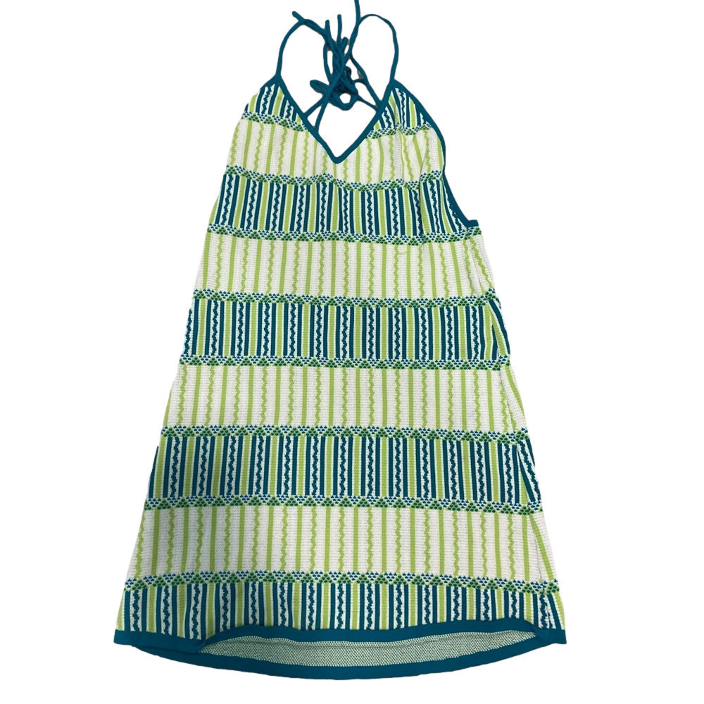 Zara Women's Green and White Dress so am